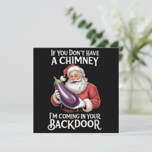 Tarjeta Festiva Si no tienes chimenea entraré por tu parte trasera