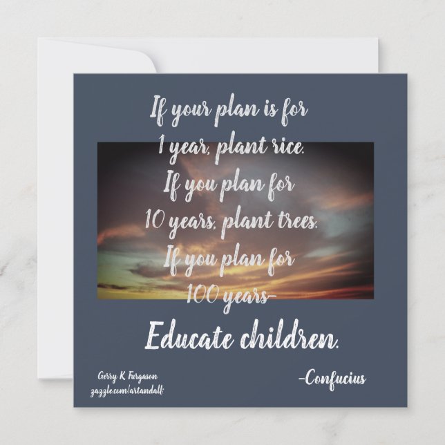 TARJETA FESTIVA SI SU PLAN ES CONFUCIO (Anverso)