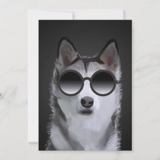 Tarjeta Festiva Siberian Husky Painting - Birthday Greeting Card