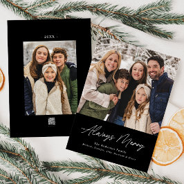 Tarjeta Festiva Siempre Merry Black Minimalista 2 Photo