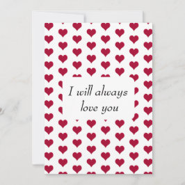 Tarjeta Festiva Siempre te amaré el corazón rojo