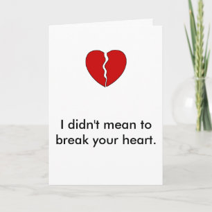 Tarjeta Festiva Siento Haber Rompído El Corazón