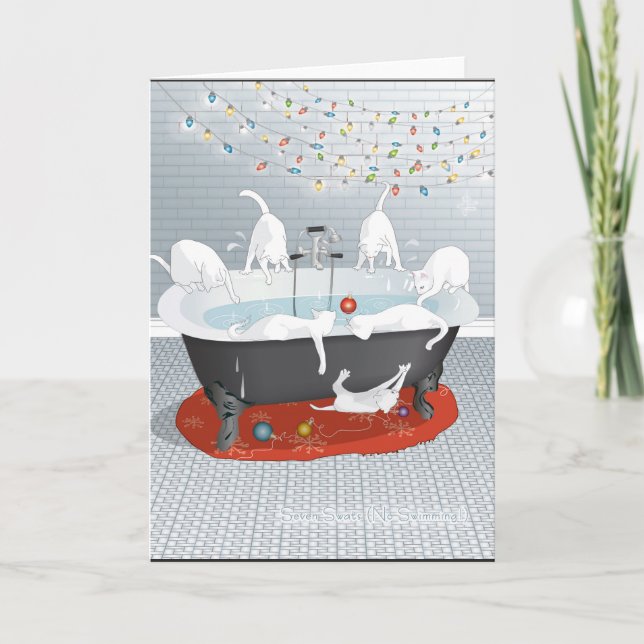 Tarjeta Festiva ¡Siete golpea con fuerza, ninguna natación! Día de (Anverso)