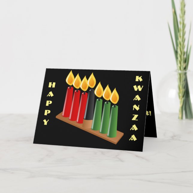 Tarjeta Festiva Siete Velas Kwanza Deseos (Anverso)