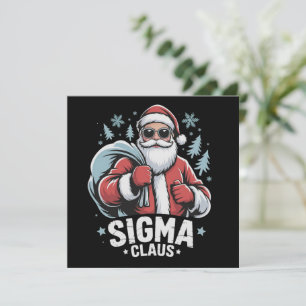 Tarjeta Festiva Sigma Claus Santa Cool Divertido Xmas Rizz Rizzler
