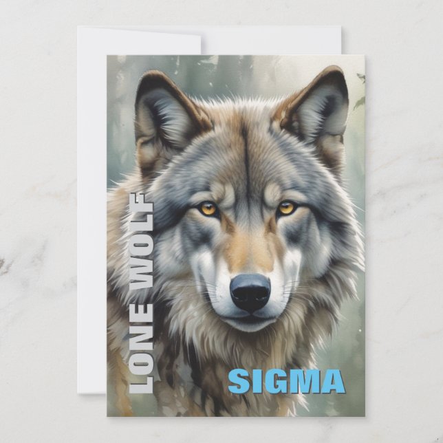 Tarjeta Festiva Sigma Male Lone Wolf (Anverso)