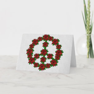 Tarjeta Festiva Signo de la paz del Poinsettia