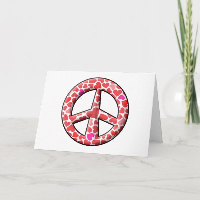 Tarjeta Festiva Signo de paz del corazón de San Valentín (Anverso)