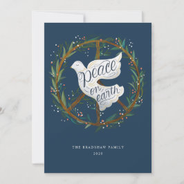 Tarjeta Festiva Signo de paz en la paloma de la paz de la tierra n