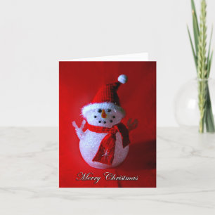 Tarjeta Festiva Signo de paz roja Snowman (Feliz Navidad)