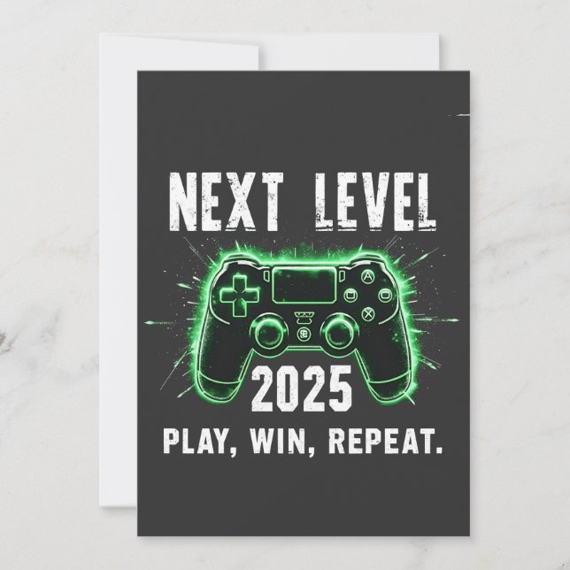 Tarjeta Festiva Siguiente Nivel 2025 Juega Gana Repite Divertido J (Anverso)