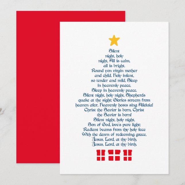 Tarjeta Festiva Silent Night (Anverso / Reverso)