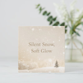 Tarjeta Festiva Silent Snow, Soft Glow;Minimalist ElegantChristmas