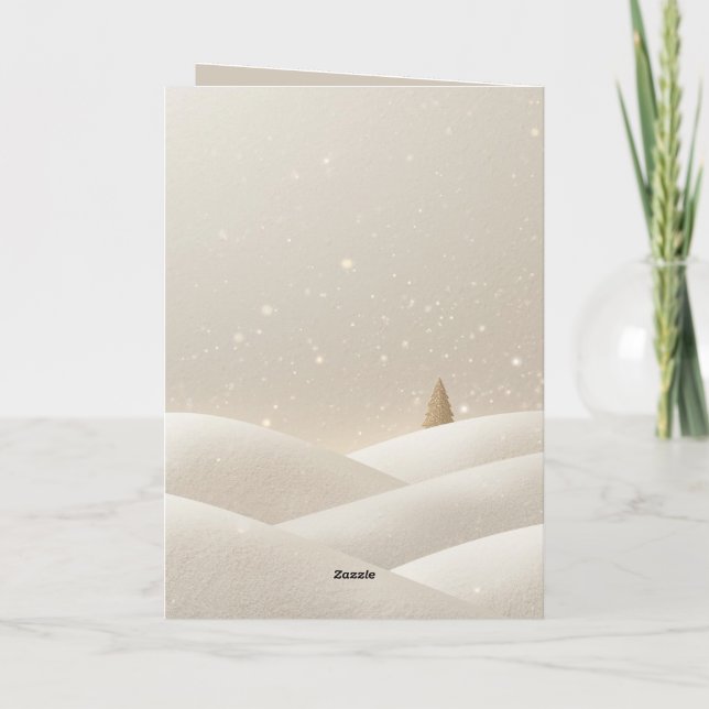 Tarjeta Festiva Silent Snow, Soft Glow;Minimalist ElegantChristmas (Reverso)