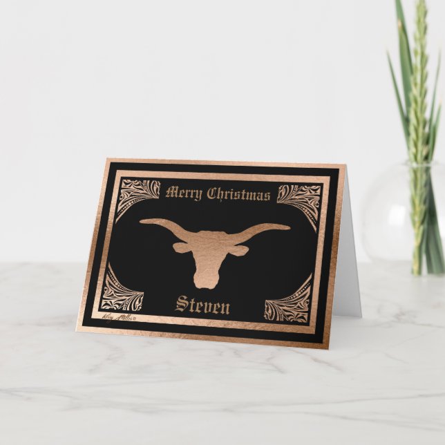 TARJETA FESTIVA SILHOUETTE DE LA DIRECCIÓN DE LONGAR (Anverso)