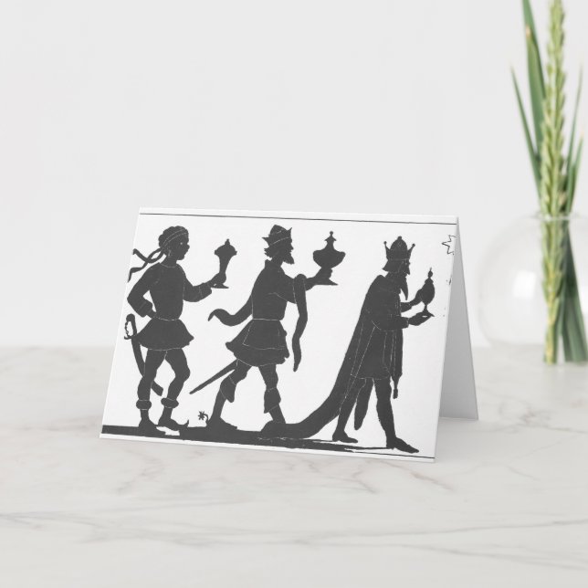 Tarjeta Festiva Silhouette de los Tres Reyes (Anverso)
