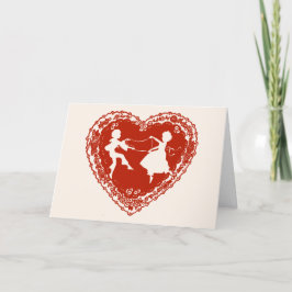 Tarjeta Festiva Silhouette vintage, Valentine Doily