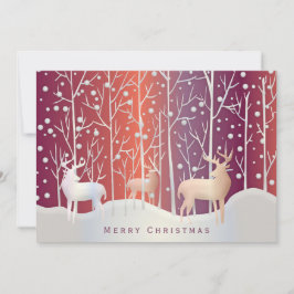Tarjeta Festiva Silhouettes de venado en festividad morada de Nara