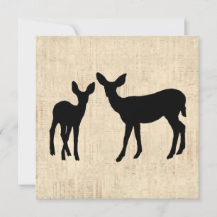 Tarjeta Festiva Silhouettes de venado Pintura de venado