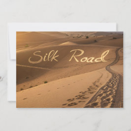 Tarjeta Festiva Silk Road Desert Landscape Typography Art