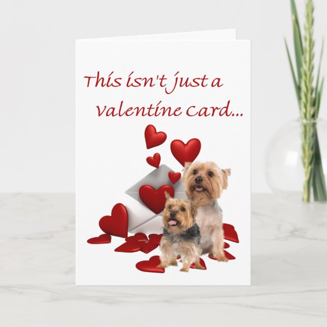 Tarjeta Festiva Silky Terrier Be Our Valentine (Anverso)