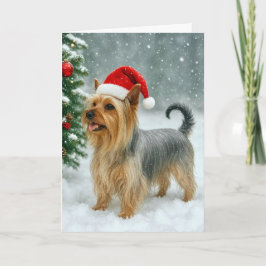 Tarjeta Festiva Silky Terrier Holiday Card