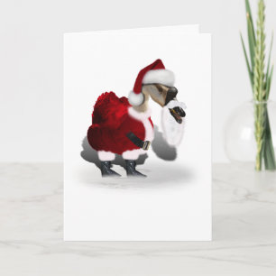 Tarjeta Festiva Silly Santa Goose