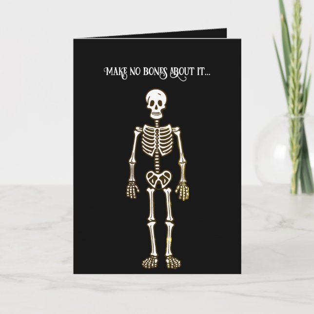 Tarjeta Festiva Silly Skeleton Halloween (Anverso)