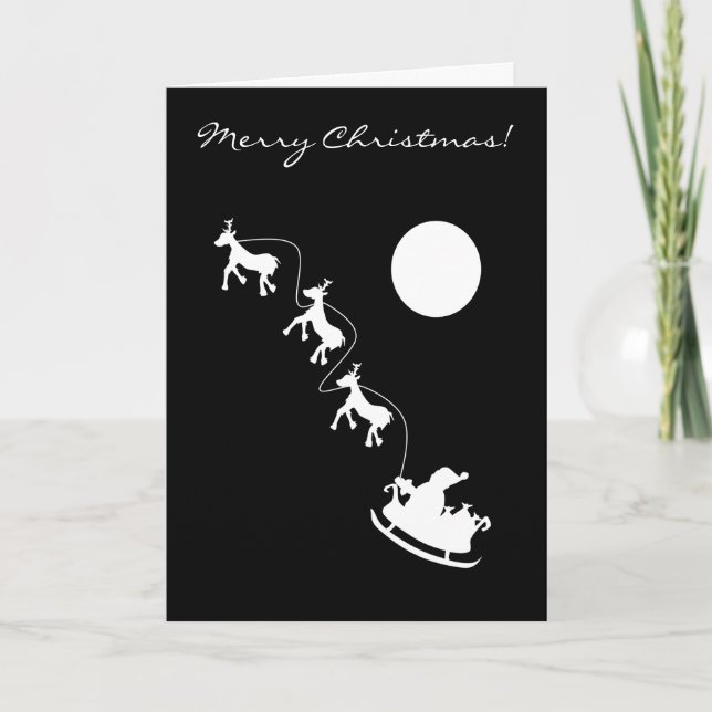Tarjeta Festiva Silueta blanca Santa (Anverso)