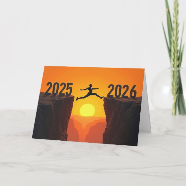 Tarjeta Festiva Silueta de Año Nuevo 2026 (Anverso)