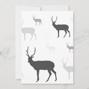 Tarjeta Festiva Silueta de ciervo blanco y negro con almohada de l