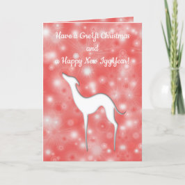 Tarjeta Festiva Silueta de perro de Greyhound de Italia Texto dive