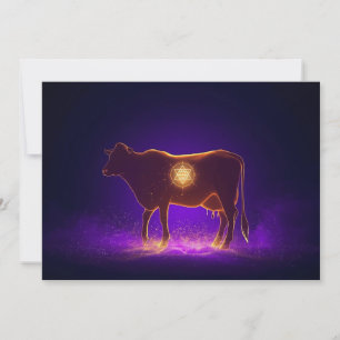 Tarjeta Festiva Silueta de vaca divina Govardhan Puja Espiritual