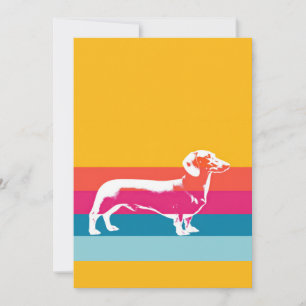 Tarjeta Festiva Silueta Retro de Dachshund – Arte de Perro Pop Col