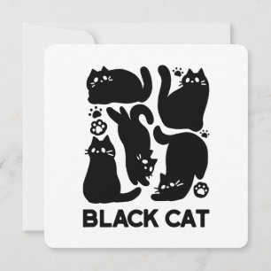 Tarjeta Festiva Siluetas de Gatos Negros - Diseño Felino Adorable