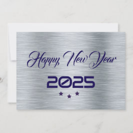 Tarjeta Festiva Silver purple wish card New Year with tree stars
