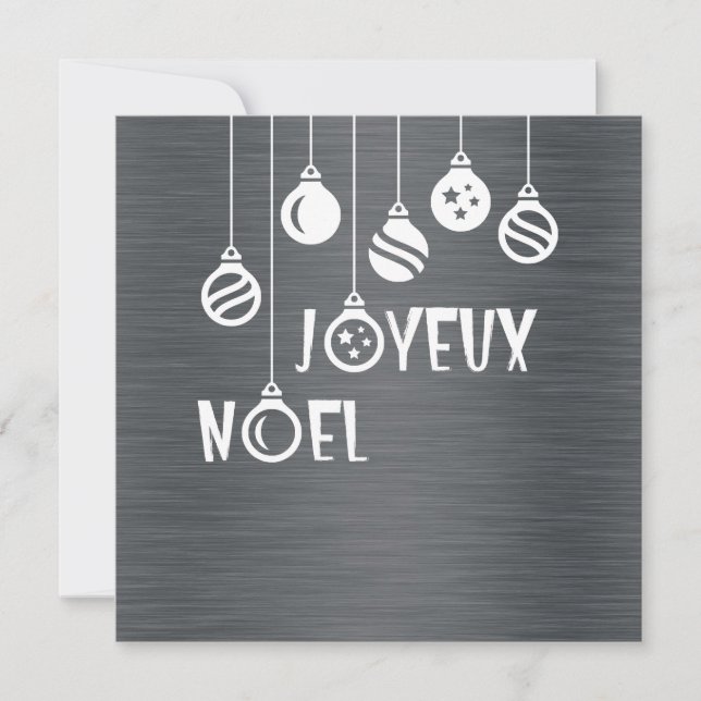 Tarjeta Festiva Silver wish card "Joyeux Noel" (Anverso)