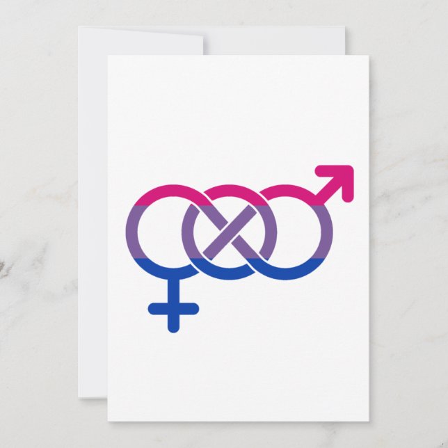 Tarjeta Festiva Símbolo de género bisexual (Anverso)