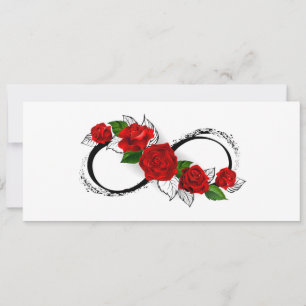 Tarjeta Festiva Símbolo de infinito con rosas rojas