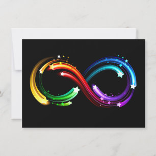 Tarjeta Festiva Símbolo de infinito de cometas de arcoíris