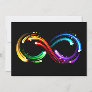 Tarjeta Festiva Símbolo de infinito de cometas de arcoíris
