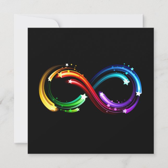 Tarjeta Festiva Símbolo de infinito de cometas de arcoíris (Anverso)