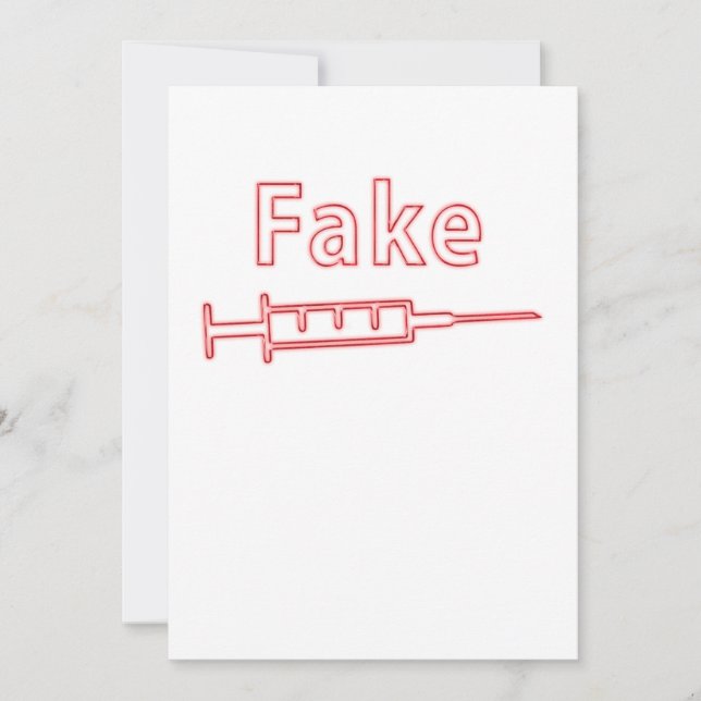 Tarjeta Festiva Símbolo de la vacuna falsa, datos del virus COVID  (Anverso)