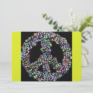 Tarjeta Festiva símbolo de paz del arcoíris del año nuevo