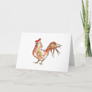 Tarjeta Festiva Símbolo rojo del gallo de 2017