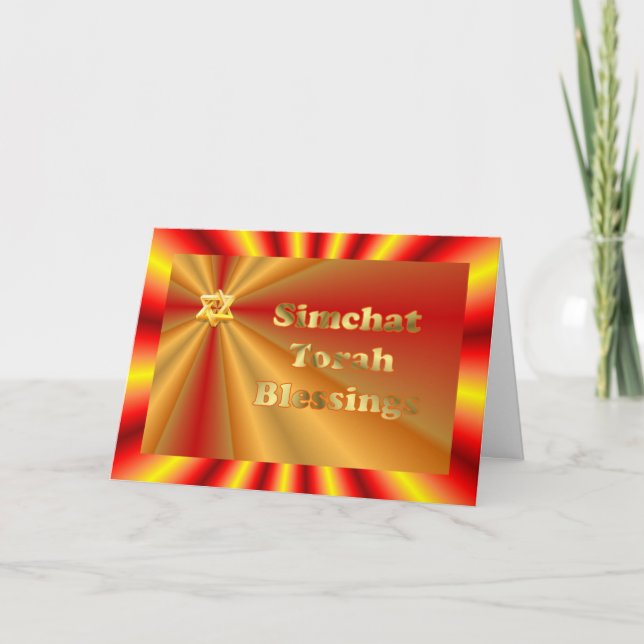 Tarjeta Festiva Simchat Torah Festividad Judía Chag Sameach (Anverso)