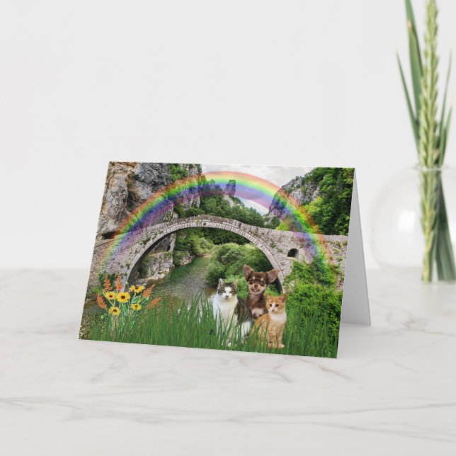 Tarjeta Festiva Simpatía de condolencia por el puente del arcoiris (Anverso)