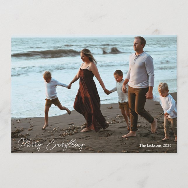 Tarjeta Festiva Simple and Elegant Family Photo Holiday Card (Anverso)