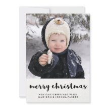 Simple Black and White Merry Christmas with Photo