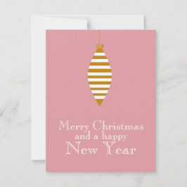 Tarjeta Festiva Simple Business Merry Christmas Rubor Pink Gold